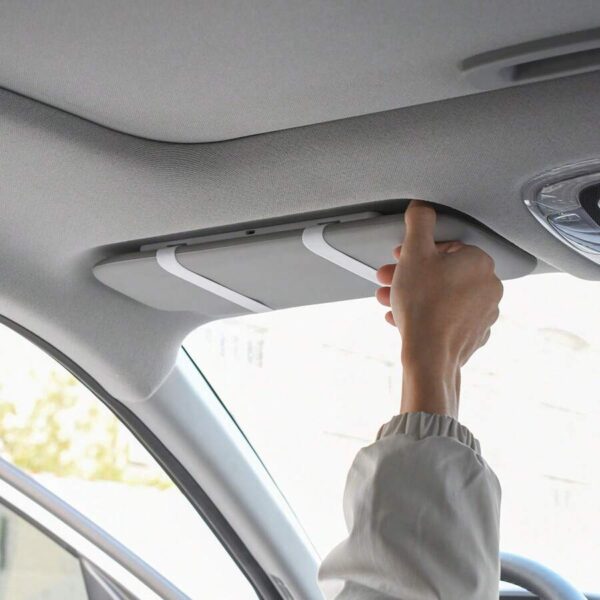 Car Vanity Mirror Sun Visor Rechargeable LED Lights - Image 2
