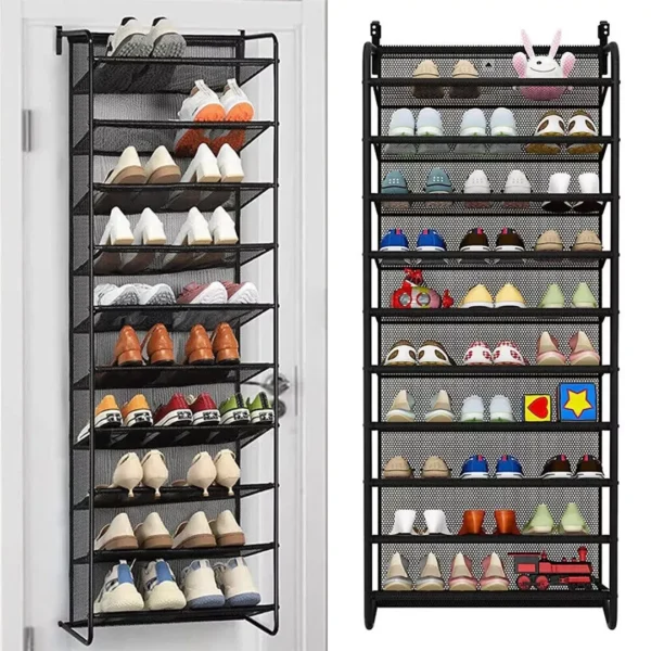 10-Tier Over-the-Door Shoe Rack - Large Capacity - Image 8