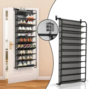 10-Tier Over-the-Door Shoe Rack - Large Capacity